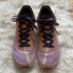 On Running Women's Cloud Flow Pink and Black Athletic Shoes